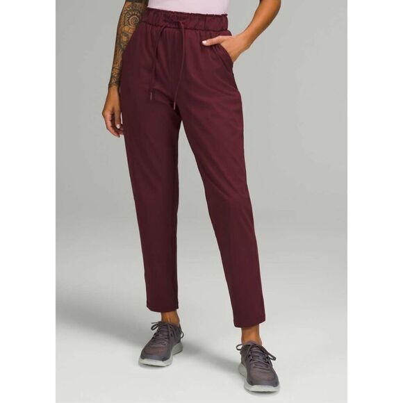 Lululemon Stretch High-Rise Pant 7/8 Length Red Merlot Size 4 - Picture 1 of 11
